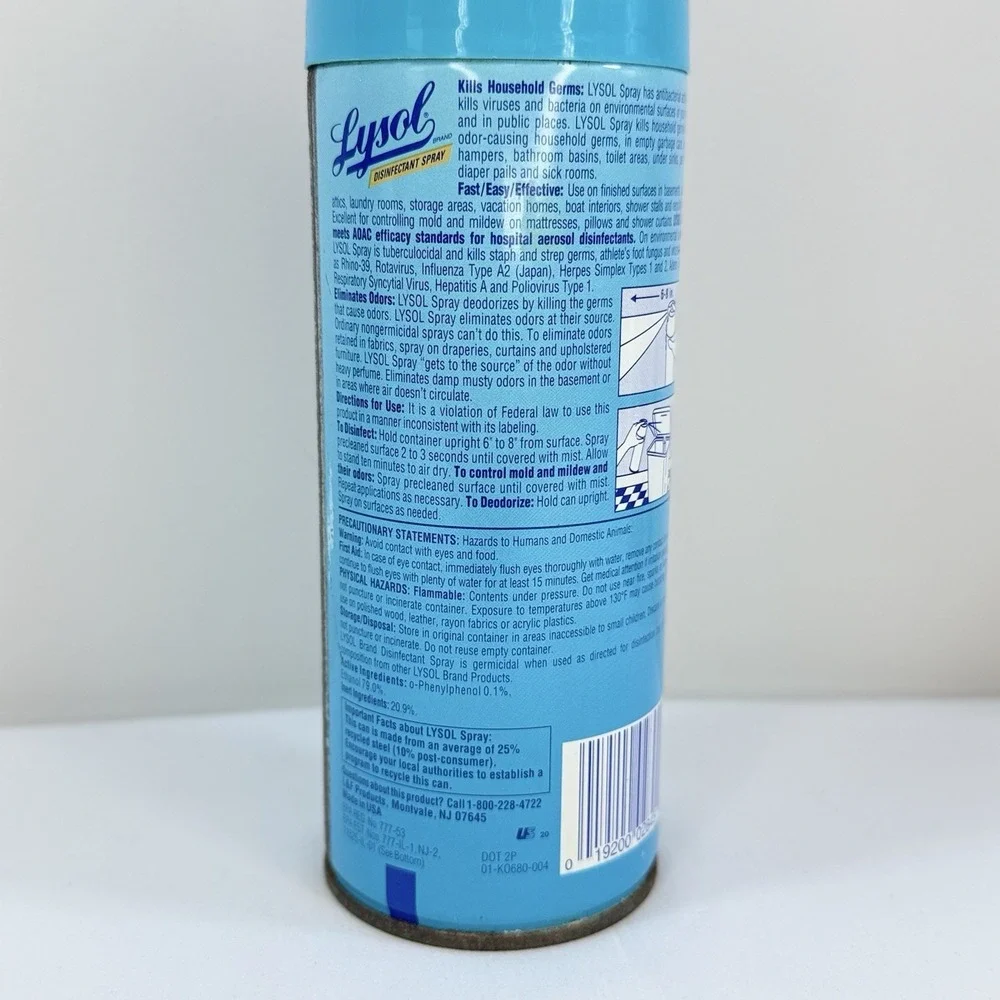 VTG Lysol Spray Fresh Scent 12 Oz 2001 No CFCs Aerosol Can HTF